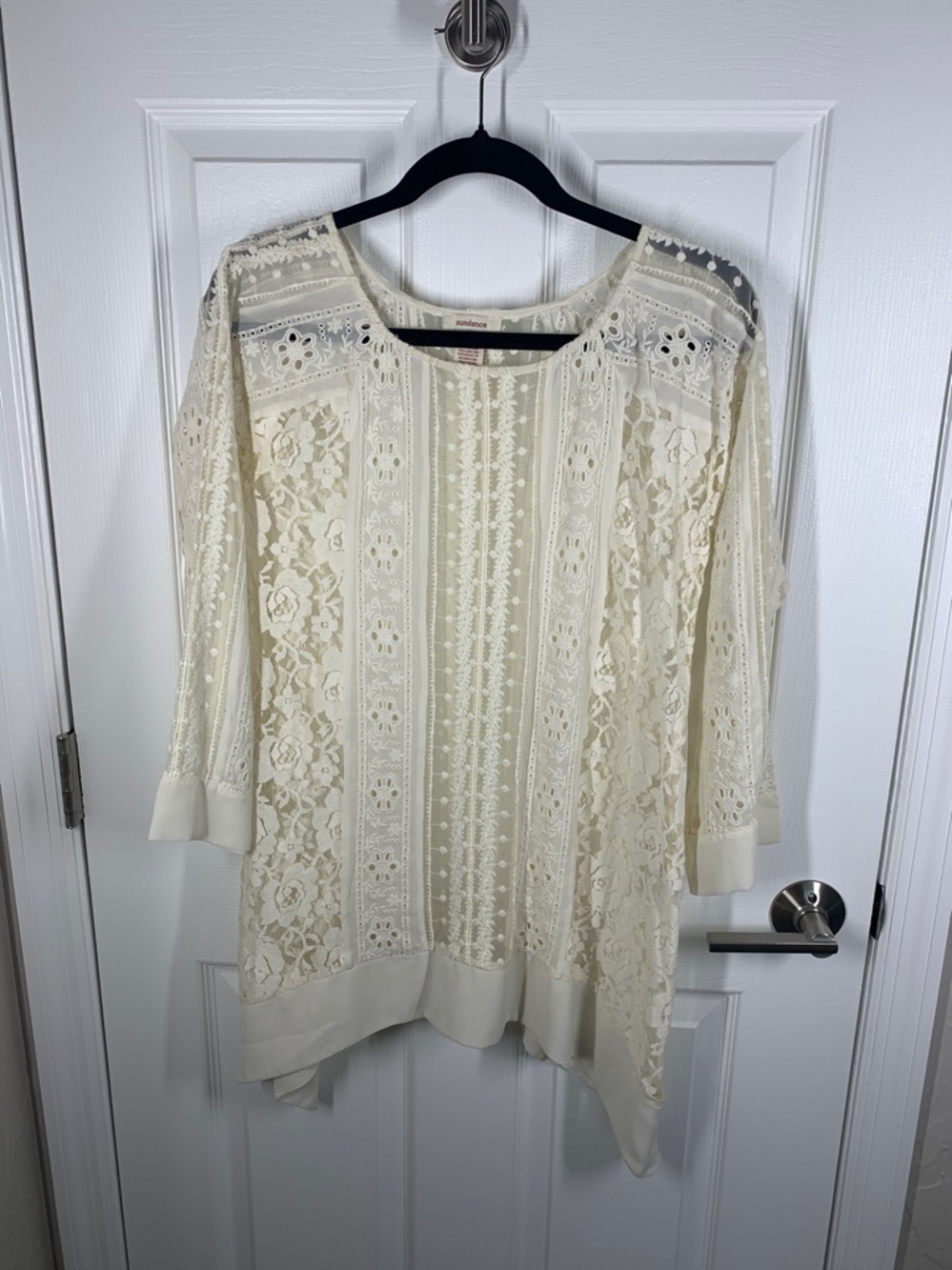 Sundance ivory lace tunic tops size XS